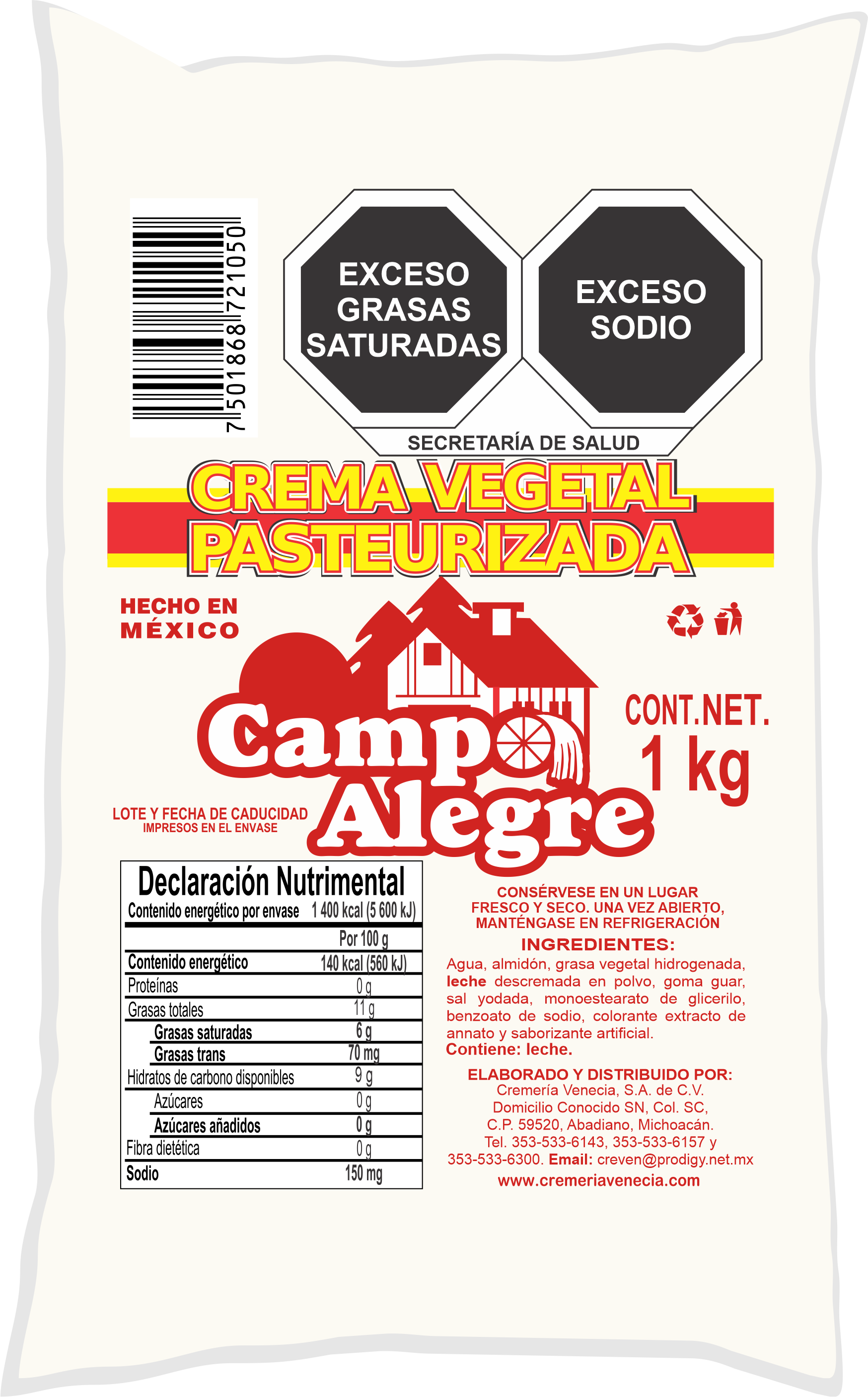 Imagen de la Crema Campo Alegre 1 kg